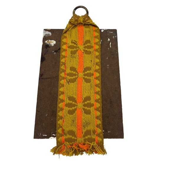 Whimsical Vintage Dog Painting Wall Plaque Signed Hand Painted 7" x 5" Big Eyes - Picture 2 of 6